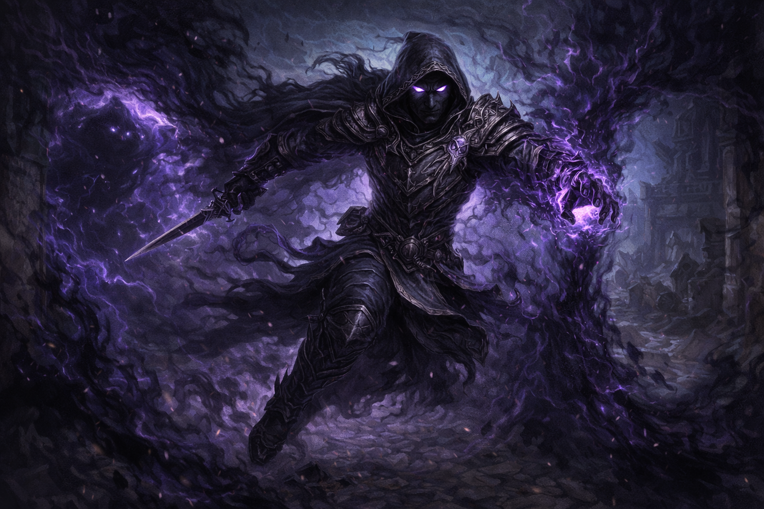 Warrior of Shadow teleporting between shadows