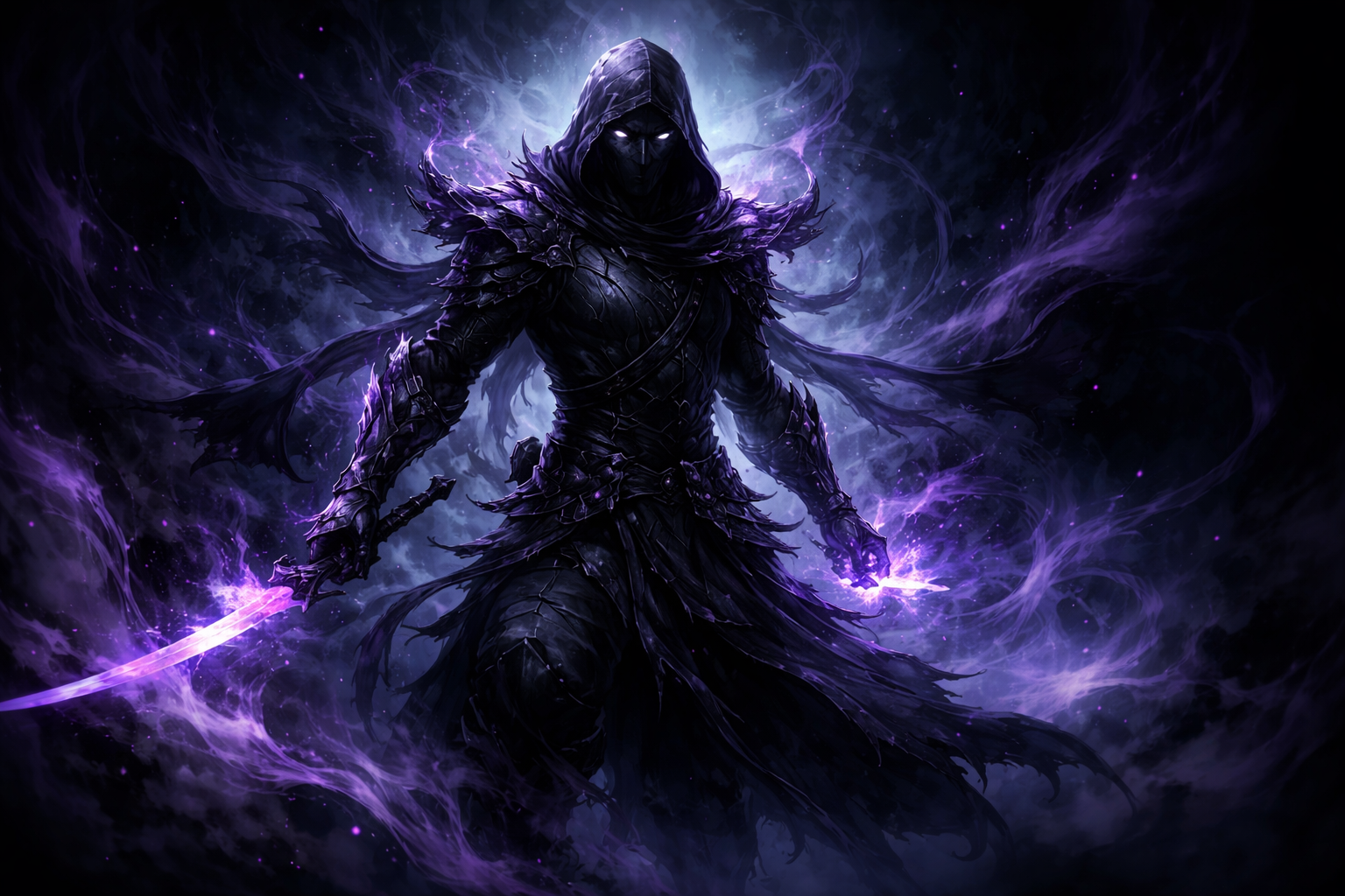 Shadowy Warrior of Shadow Monk emerging from darkness with ethereal gloom